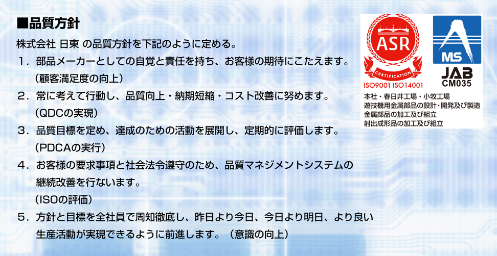 ISO9001品質方針
